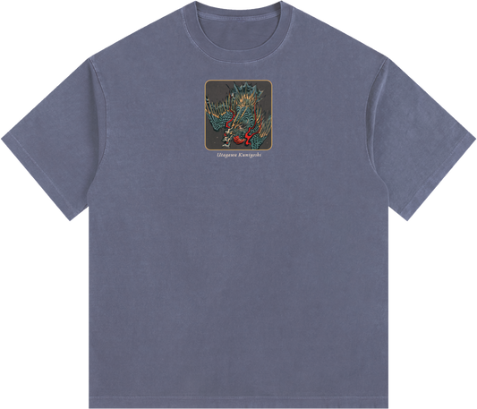 Dragon Flying Over Turbulent Waves